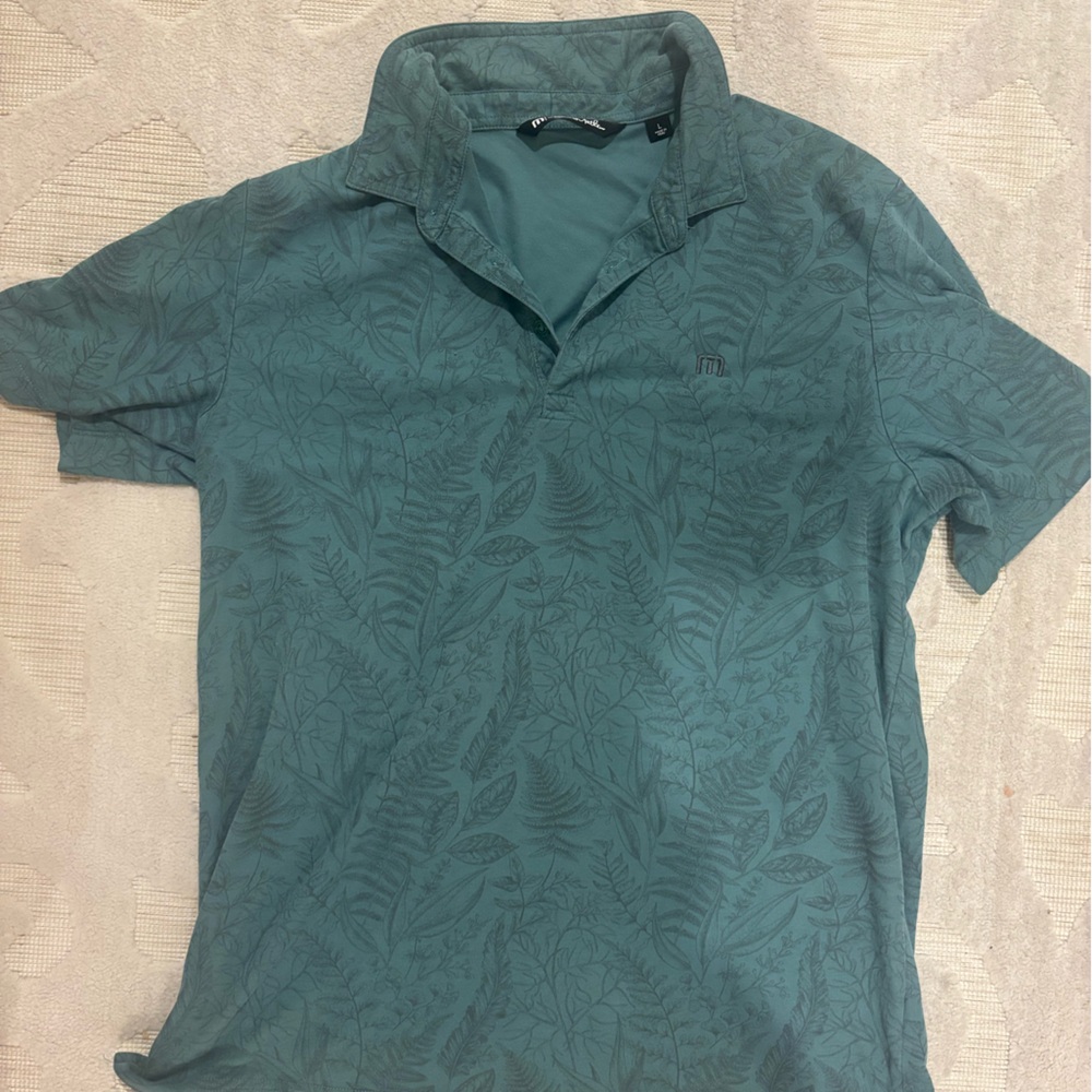 Travis Matthew Green Leaf Polo Shirt size L